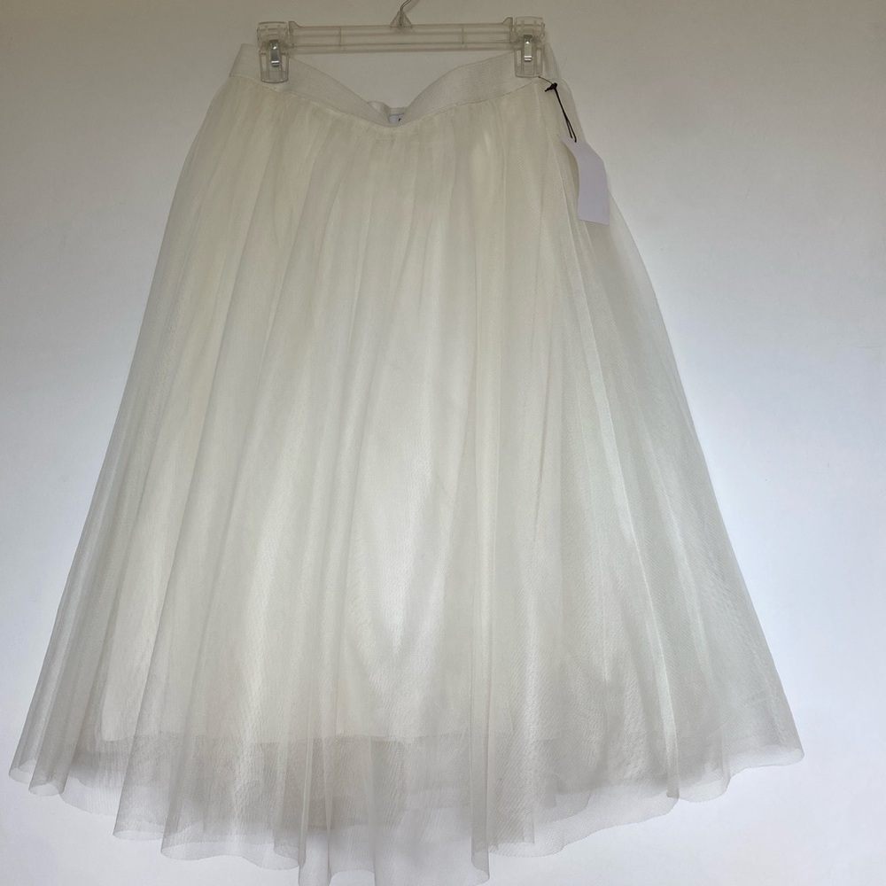 Bailey 44 Women's ivory  Tulle Midi Skirt sz L NWT